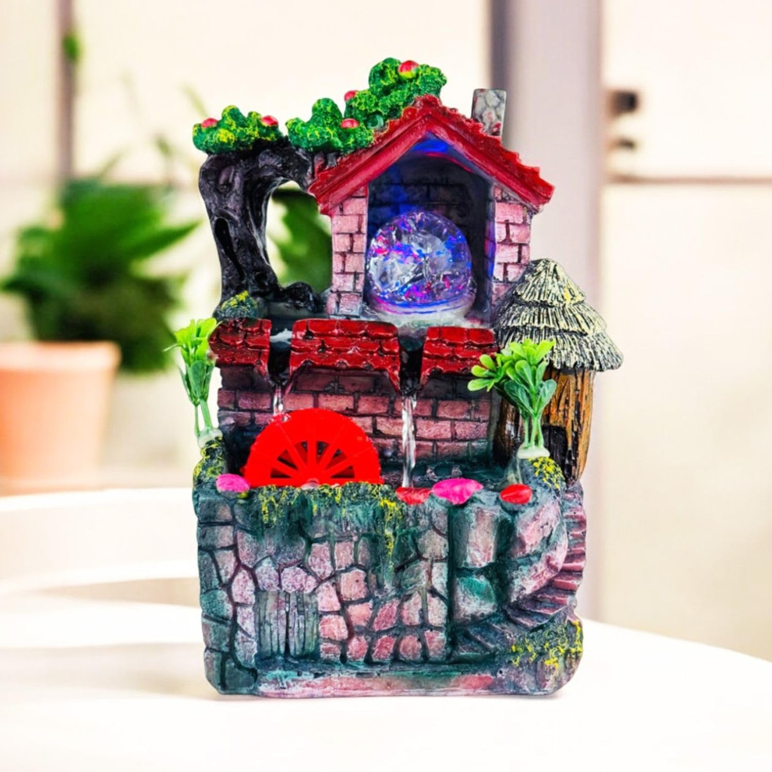 Amazon Brand – Umi Waterfall Fountain with LED Lights & Adjustable